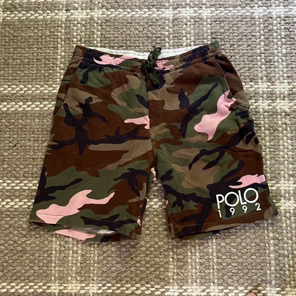 POLO Ralph Lauren 1992 jersey camo SHORTS, size M. Soft & comfortable. Pockets. - Picture 2 of 6